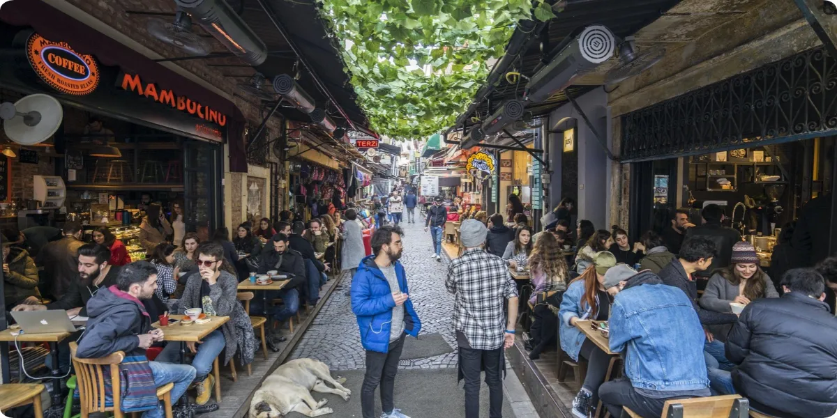 Beşiktaş neighborhood in Istanbul with local restaurants and lively streets