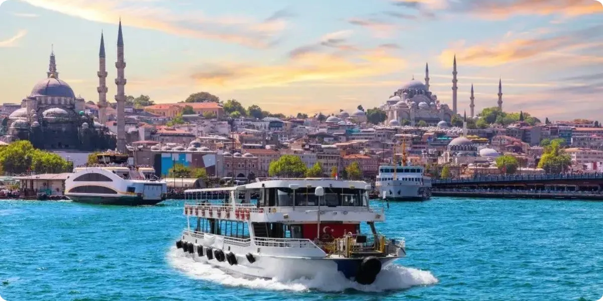 Istanbul Bosphorus ferry connecting the European and Asian sides