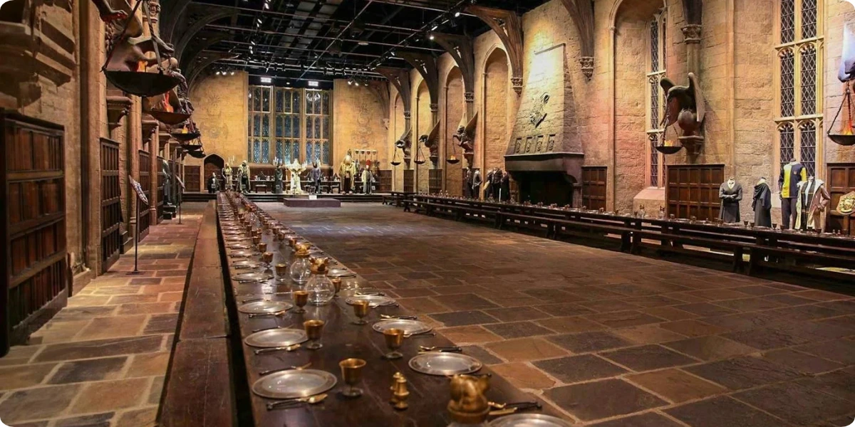 Great Hall film set at Warner Bros. Studio Tour London – The Making of Harry Potter.