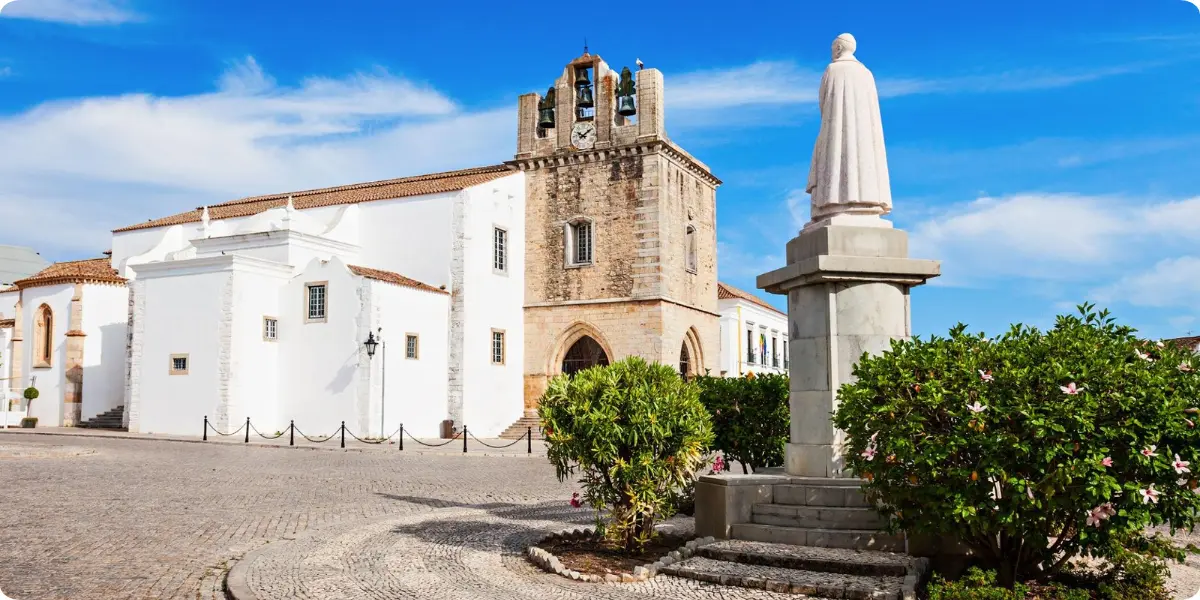 Faro Cathedral, also known as Igreja de Santa Maria, stands on a site said to have held a Roman temple and later a mosque.